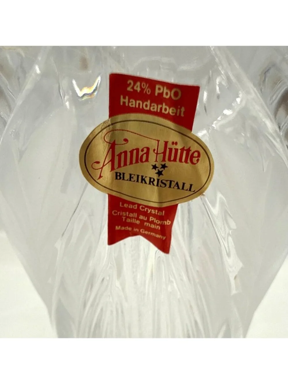 Anna Hutte Lead Crystal Vase 24% PbO Handcrafted Germany Victorian